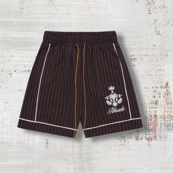 Rhude Black Pinstripe Men's Shorts